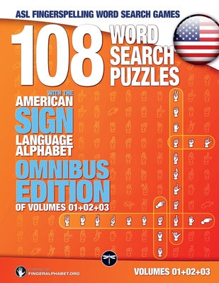 108 Word Search Puzzles with the American Sign Language Alphabet Volume 04: ASL Fingerspelling Word Search Games Sale